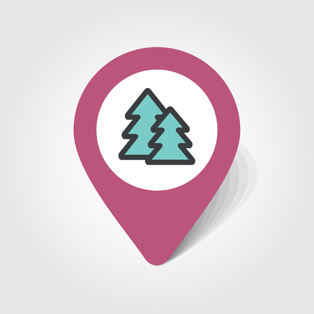 Forest map pin icon, map pointer, vector illustration eps 10のイラスト素材