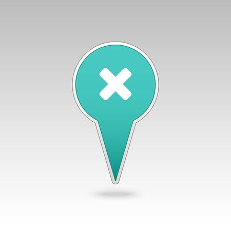 Delete pin map icon. Map pointer. Map markers. Vector illustration EPS10のイラスト素材