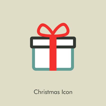 Vector Christmas gift with red ribbon and bow, vector illustration eps 10のイラスト素材