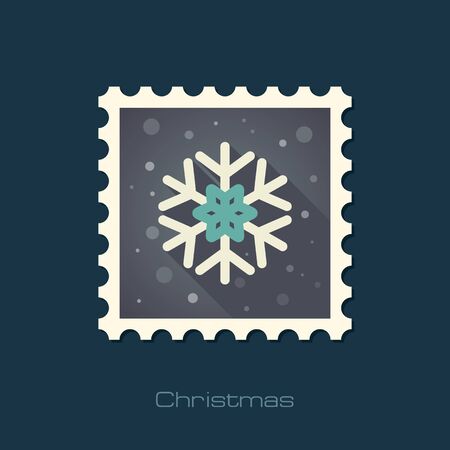 Modern Snowflake flat stamp.のイラスト素材