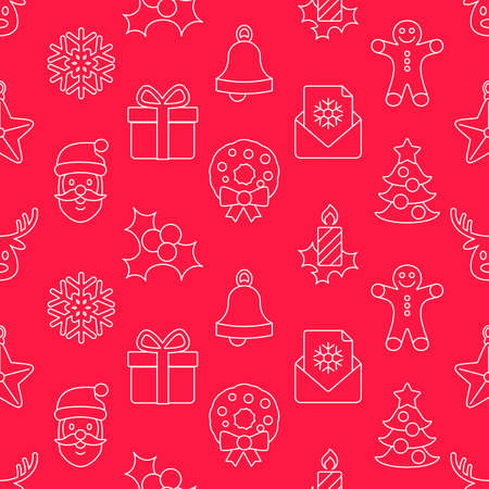 Christmas background, seamless tiling, great choice for wrapping paper patternのイラスト素材