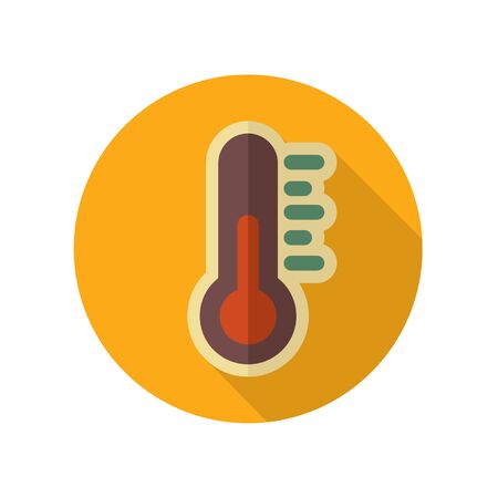 Thermometer retro flat icon. Meteorology. Weather. Vector illustration eps 10のイラスト素材