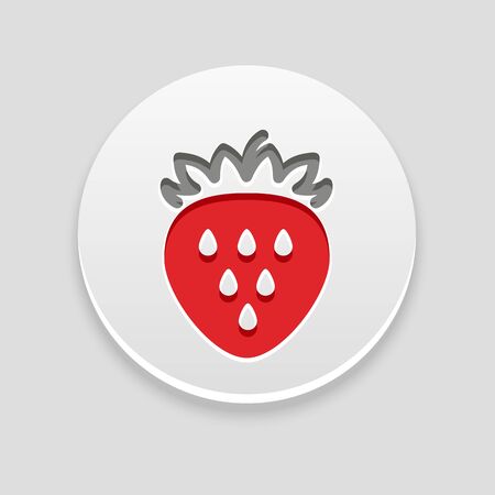 Strawberry icon. Fruit vector illustrationのイラスト素材