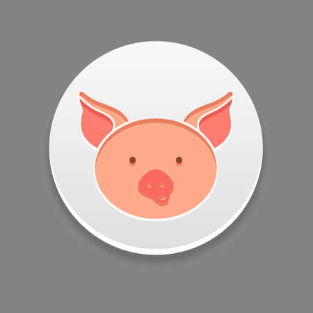 Pig icon. Farm animal vector illustration, eps 10のイラスト素材