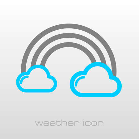 Rainbow in cloud outline icon. Meteorology. Weather. Vector illustrationのイラスト素材