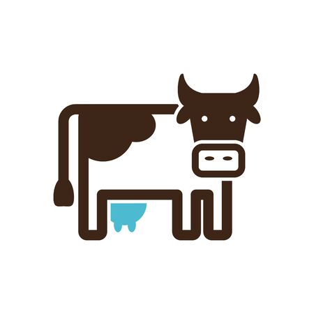 Cow icon. Farm animal vector illustrationのイラスト素材