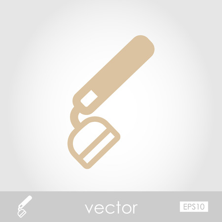 Hoe vector icon. Garden Equipment outline isolatedのイラスト素材