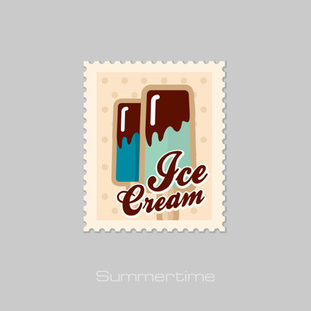 Ice Cream vector stamp. Beach. Summer. Summertime. Vacation, eps 10のイラスト素材