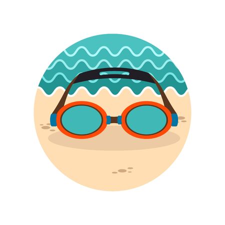 Swimming Goggles vector icon. Beach. Summer. Summertime. Vacation, eps 10のイラスト素材