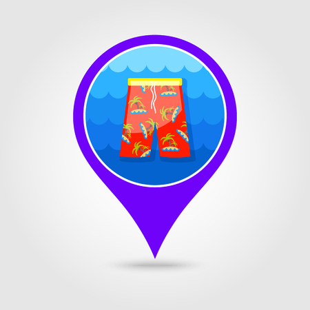 Men Beach Shorts vector pin map icon.のイラスト素材