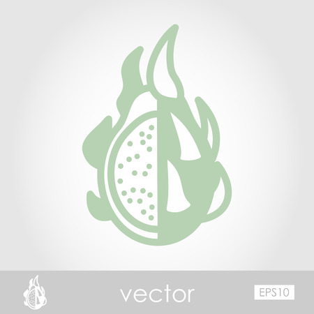 Pitaya outline icon. Tropical dragon fruit.のイラスト素材