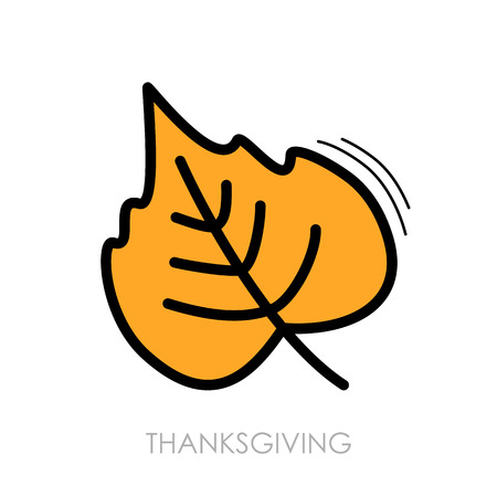 Autumn Leaves poplar icon. Harvest. Thanksgivingのイラスト素材