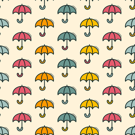 seamless pattern with umbrellas motif can be used in textiles, for book design, website backgroundのイラスト素材