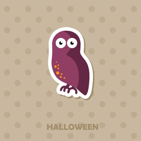 Owl vector icon. Halloween sticker,のイラスト素材