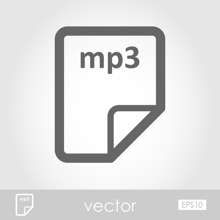 mp3 file icon vector illustration,のイラスト素材