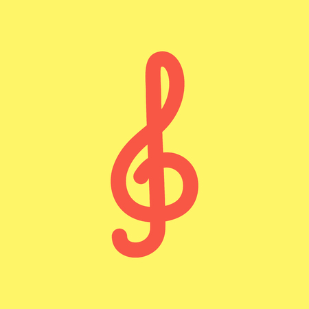 Treble clef icon vector illustration,のイラスト素材