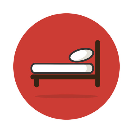 Bed vector icon, travel illustrationのイラスト素材