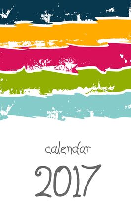 Cover Desk Calendar 2017, happy new year, book cover, booklet, annual report, poster, presentation cover template, catalog, brochure flyer, magazine adsのイラスト素材