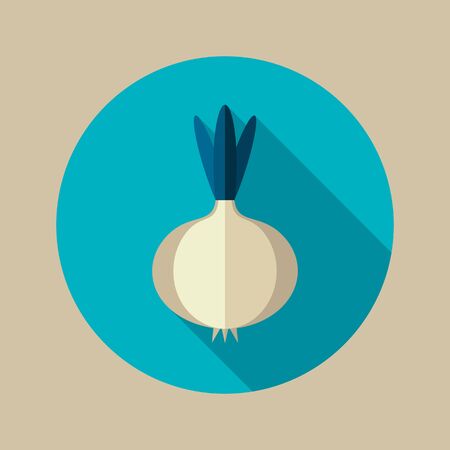 Onion flat icon. Vegetable vector illustration eps 10のイラスト素材