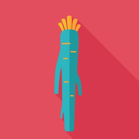 Horseradish flat icon. Vegetable root vector illustrationのイラスト素材