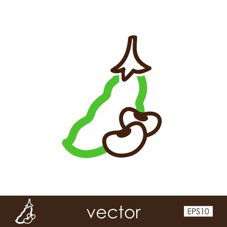 Beans outline icon. Vegetable vector illustration eps 10のイラスト素材