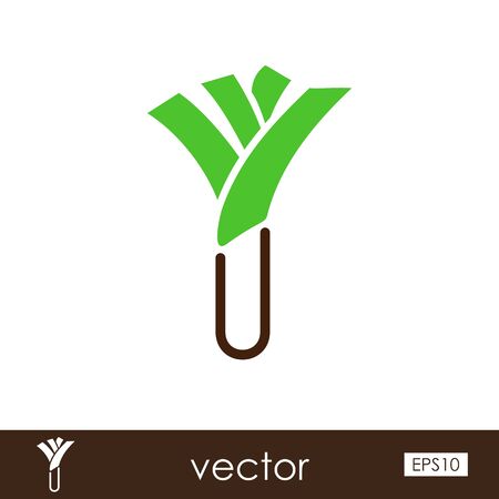 Leek outline icon. Vegetable vector illustration eps 10のイラスト素材
