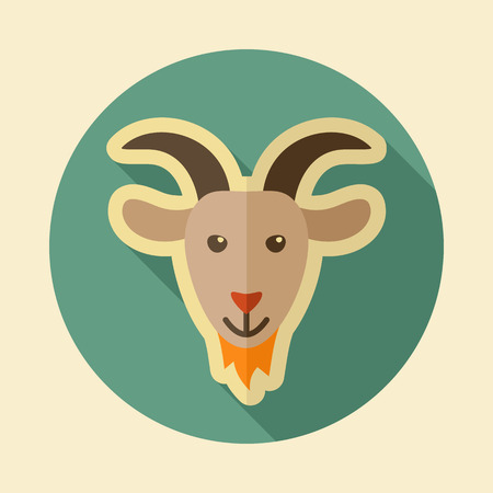 Goat flat icon. Animal head vector illustration, eps 10のイラスト素材