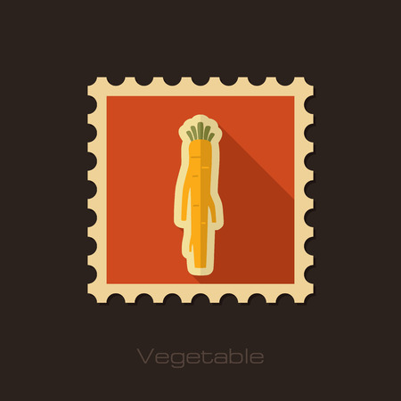 Horseradish flat stamp. Vegetable root vector illustrationのイラスト素材