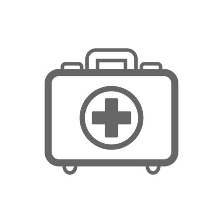 First aid kit outline vector icon. Beach. Summer. Summertime. Vacation, eps 10のイラスト素材