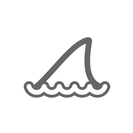 Shark fin outline vector icon. Beach. Summer. Summertime. Vacation, eps 10のイラスト素材