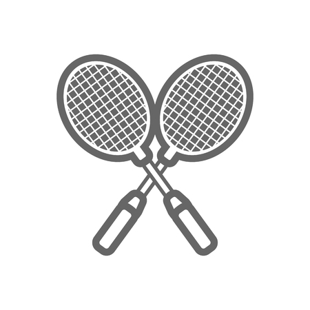 Badminton Racket outline vector icon. Beach. Summer. Summertime. Vacation, eps 10のイラスト素材