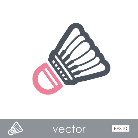 Shuttlecock for badminton sport outline vector icon. Beach. Summer. Summertime.のイラスト素材