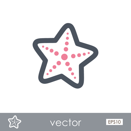 Starfish outline vector icon. Beach. Summer. Summertime.のイラスト素材