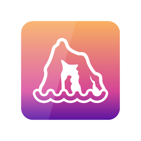 Rocks in the sea outline vector icon. Travel. Summer. Summertime. Holiday. Vacation, eps 10のイラスト素材