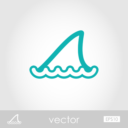 Shark fin outline vector icon. Beach. Summer. Summertime. Vacationのイラスト素材