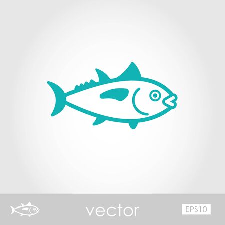 Tuna outline vector icon. Fishing. Summer. Summertime. Holiday. Vacationのイラスト素材