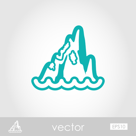 Rocks in the sea outline vector icon. Travel. Summer. Summertime. Holiday. Vacation, eps 10のイラスト素材