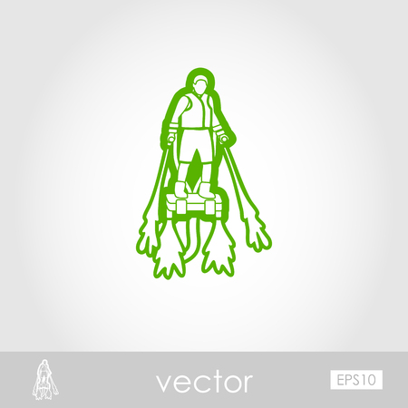 FlyBoard FlySurf outline vector icon. Beach. Summer. Summertime. Holiday. Vacation, ride, water sport, eps 10のイラスト素材