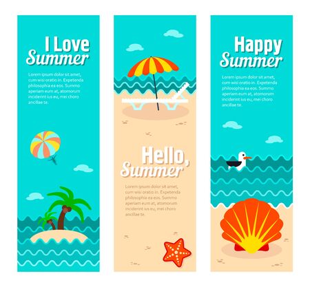Travel and vacation vector banners. Summertime. Holidayのイラスト素材