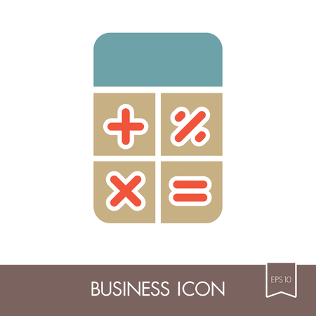 Calculator outline icon, finances sign. Graph symbol for your web site design, , app, UI. illustration.のイラスト素材