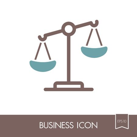 Law scale icon, justice outline icon. Graph symbol for your web site design,  app, UI. illustration, .のイラスト素材