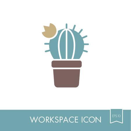 Cactus outline icon.のイラスト素材