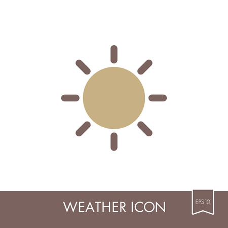 Sun flat icon. Meteorology. Weather. Vector illustrationのイラスト素材