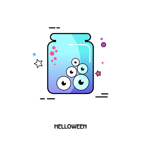 Eye glass jar vector icon. Halloween sticker, eps 10のイラスト素材