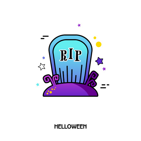 Grave vector icon. Halloween sticker, eps 10のイラスト素材