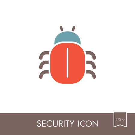 Software or program bug icon. Security sign. Graphic symbol for your web site design, logo, app, UI. Vector illustration, EPS10.のイラスト素材