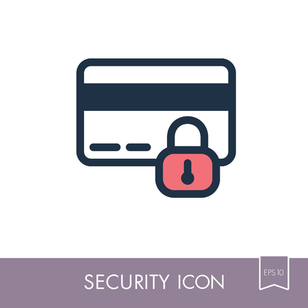 Secured Credit Card icon. Security sign. Graph symbol for your web site design, app, UI. Vector illustration, EPS10.のイラスト素材