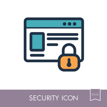 Internet protection symbol, data protection shield icon, information security flat icon, protected connection sign, online security concept. Vector illustration design isolated.のイラスト素材