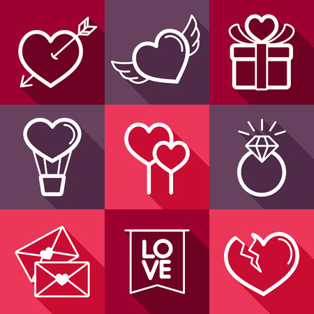 Valentineâs day set icons.のイラスト素材