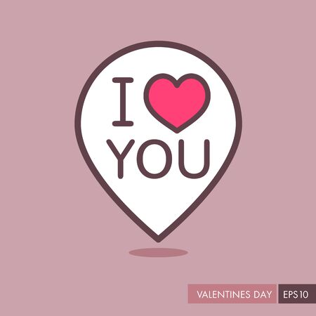 Lettering I love you pin map icon. Valentines day symbol. Map pointer. Vector illustration, romance elements. Sticker, patch, badge, card for marriage, wedding Lettering I love you pin map icon. Valentines day symbol. Map pointer. Vector illustration, romance elements. Sticker, patch, badge, card for marriage, wedding